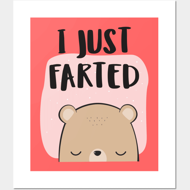 I Farted - Cute But Still - The Smell We All Smelt - Peach Wall Art by Crazy Collective